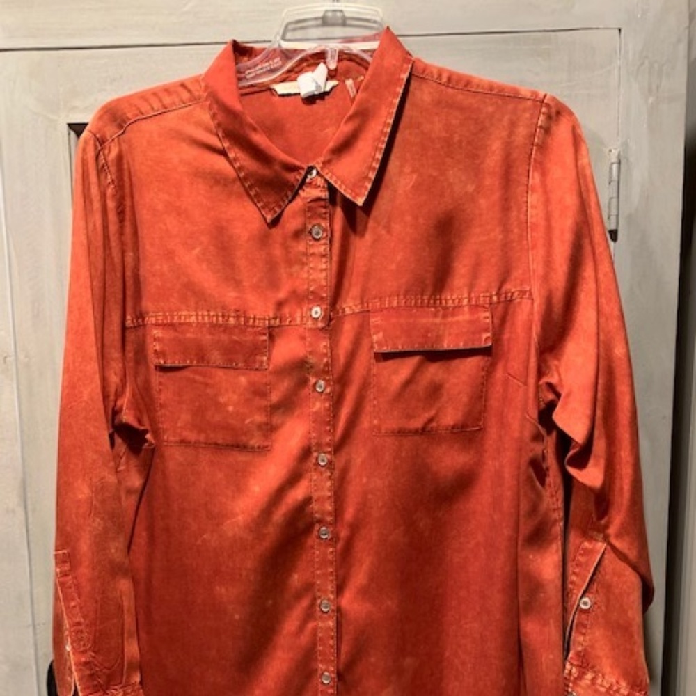 Soft Surroundings Long-Sleeve Rust Shirt